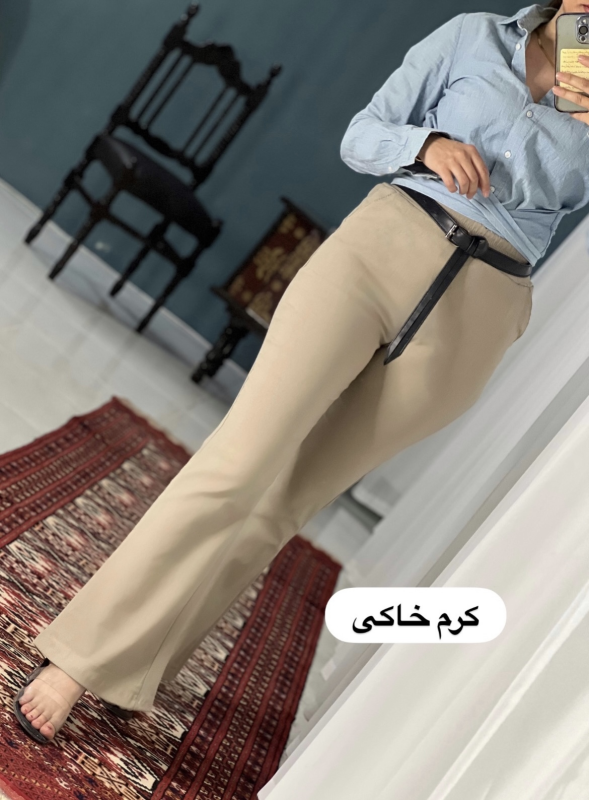 شلوار دمپا کتان کش