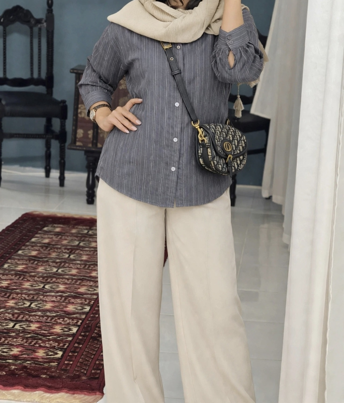 شومیز کلاسیک راه راه