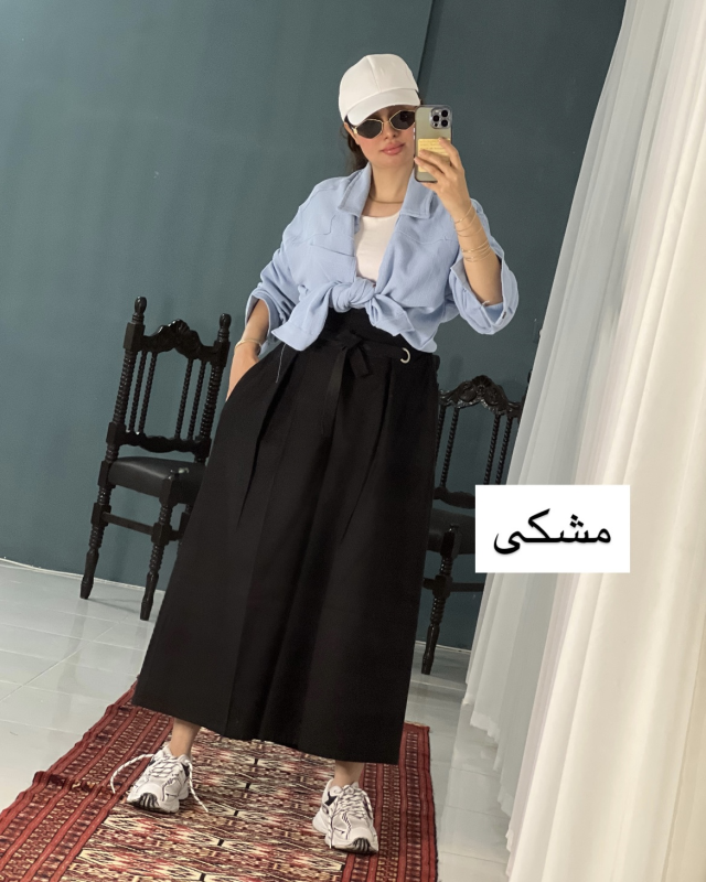 دامن شلواری کتان گرم بالا