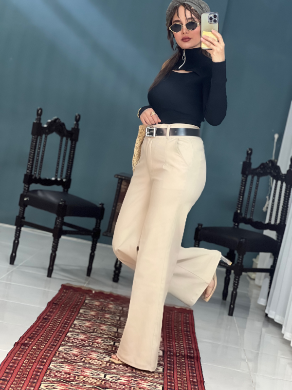 شلوار فول بگ کتان پنبه