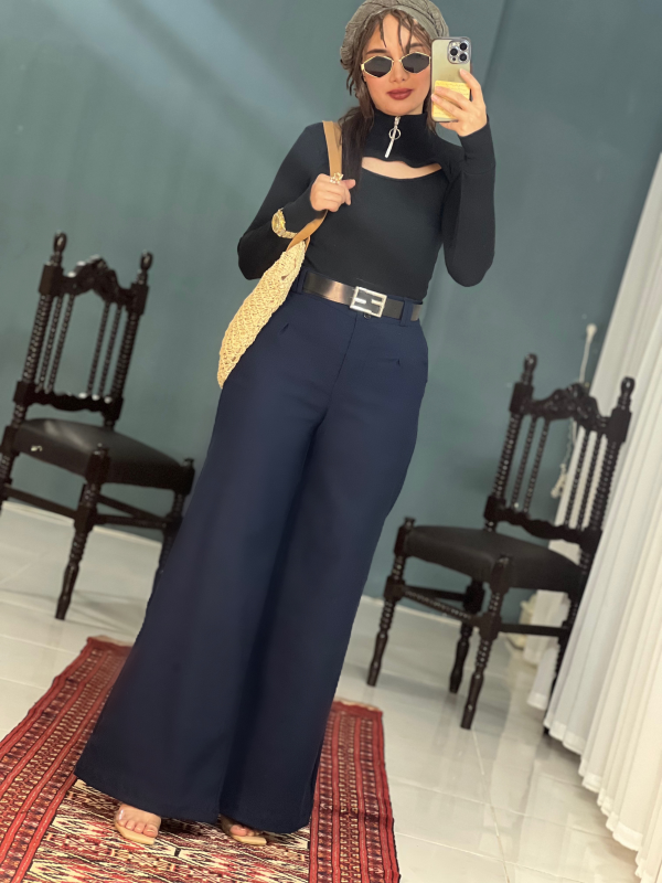 شلوار فول بگ کتان پنبه