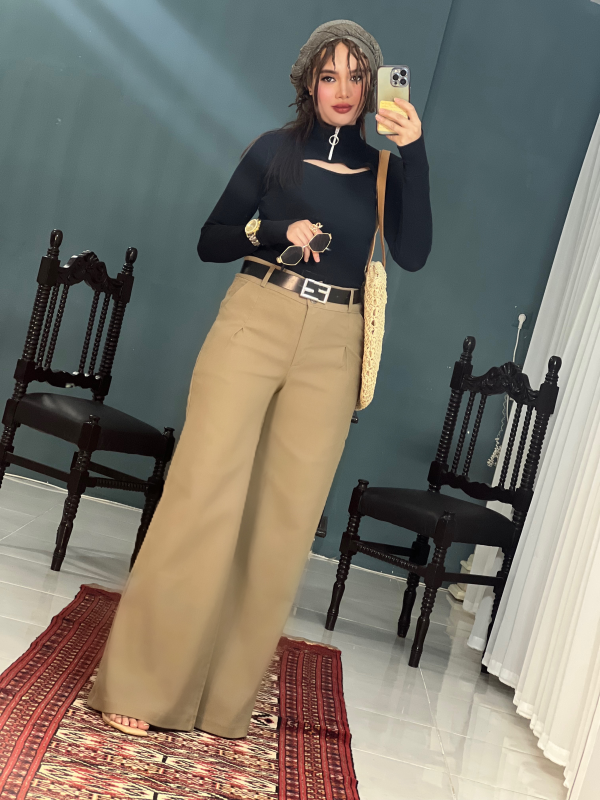 شلوار فول بگ کتان پنبه